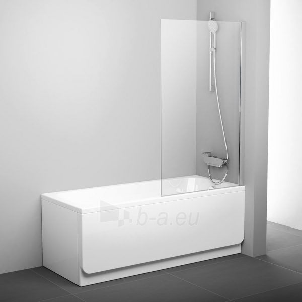 Stacionari vonios sienelė Ravak Pivot, PVS1 80 blizgi+stiklas Transparent paveikslėlis 1 iš 2