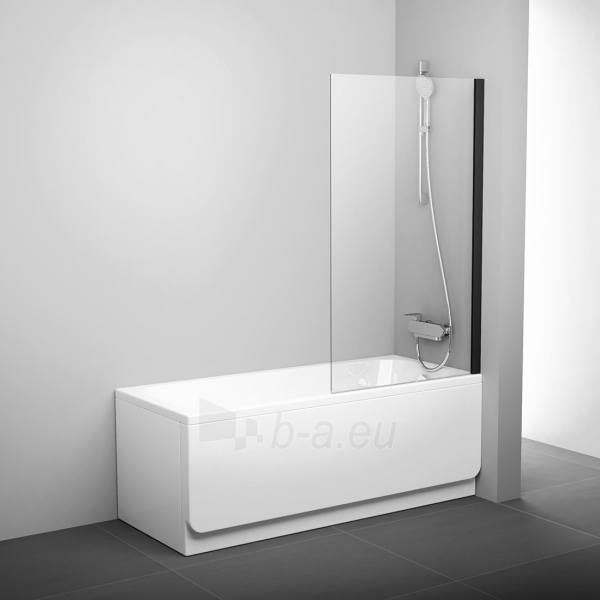 Stacionari vonios sienelė Ravak Pivot, PVS1 80 juodas+stiklas Transparent paveikslėlis 1 iš 2