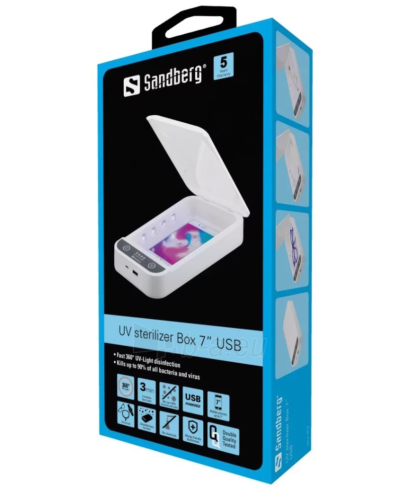 Sterilizatorius Sandberg 470-30 UV Sterilizer Box 7 USB paveikslėlis 6 iš 6