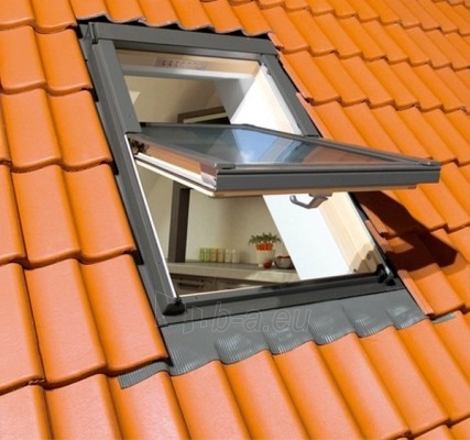 Roof windows FAKRO FTS-V with glass U2, 78x140  cm, pine wood paveikslėlis 3 iš 4