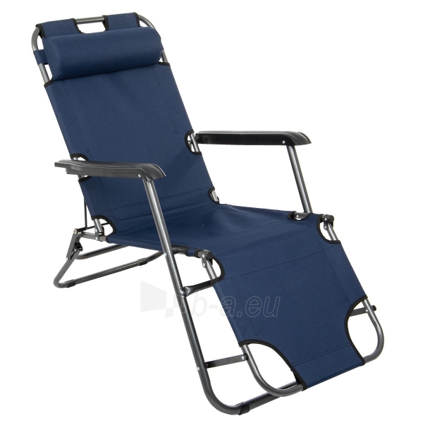 Sulankstoma kėdė su atlošu galvai, tamsiai mėlyna paveikslėlis 1 iš 10