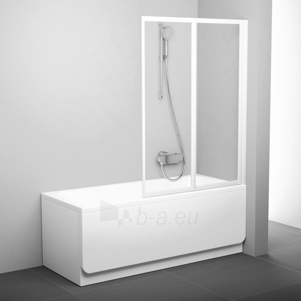 Sulankstoma vonios sienelė Ravak, VS2 105, balta+stiklas Transparent paveikslėlis 1 iš 2