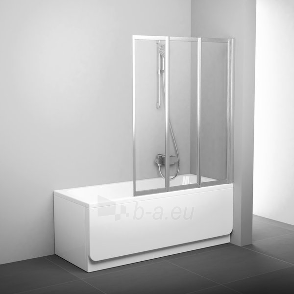 Sulankstoma vonios sienelė Ravak, VS3 115, satinas+stiklas Transparent paveikslėlis 1 iš 2
