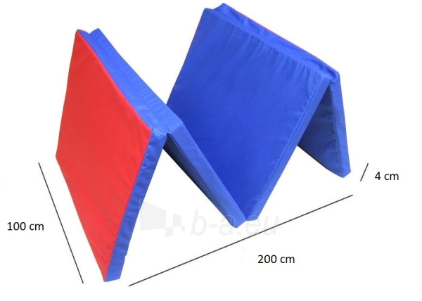 Sulankstomas gimnastikos čiužinys SANRO 200x100x4cm, mėlyna-raudona paveikslėlis 1 iš 1
