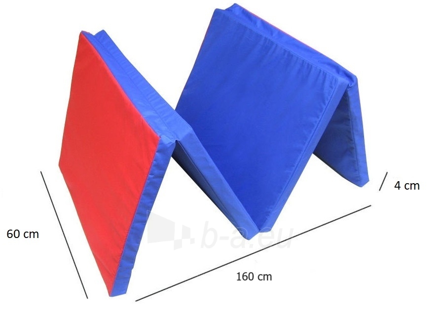 Sulankstomas gimnastikos čiužinys SANRO 200x60x4cm, mėlyna-raudona paveikslėlis 1 iš 1
