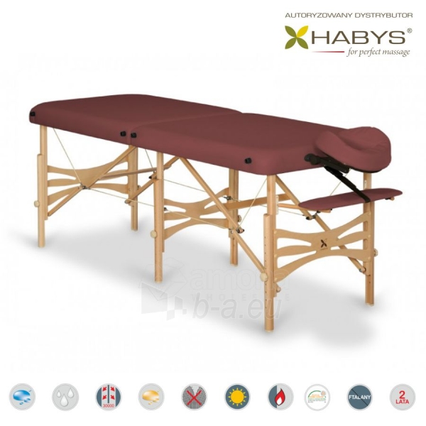 Sulankstomas masažo stalas HABYS Alba Soft Touch Burgundy paveikslėlis 1 iš 3