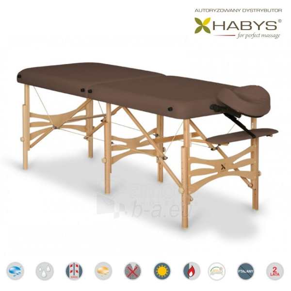 Sulankstomas masažo stalas HABYS Alba Soft Touch Dark Brown paveikslėlis 1 iš 3