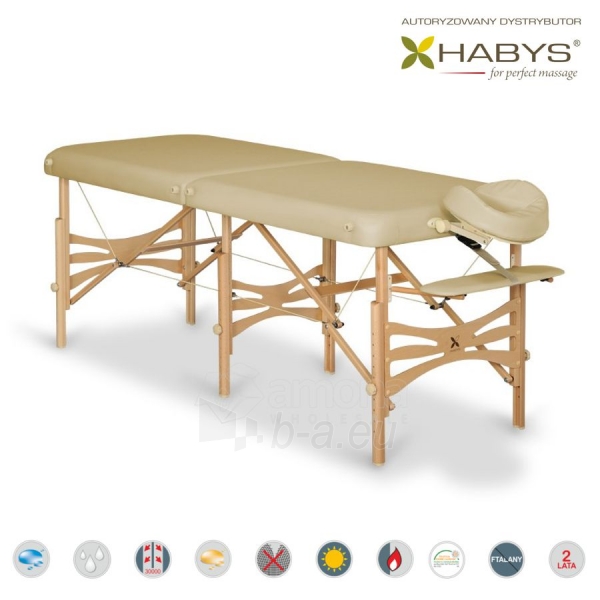 Sulankstomas masažo stalas HABYS Alba Vinyl Flex Beige Warm paveikslėlis 1 iš 3