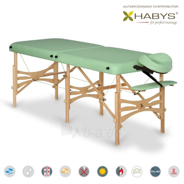 Sulankstomas masažo stalas HABYS Alba Vinyl Flex Pistachio paveikslėlis 1 iš 3