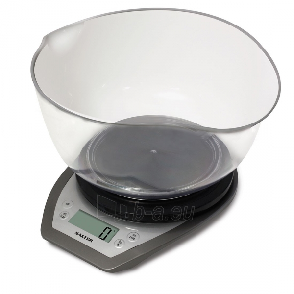Svarstyklės Salter 1024 SVDR14 Electronic Kitchen Scales with Dual Pour Mixing Bowl silver paveikslėlis 1 iš 5
