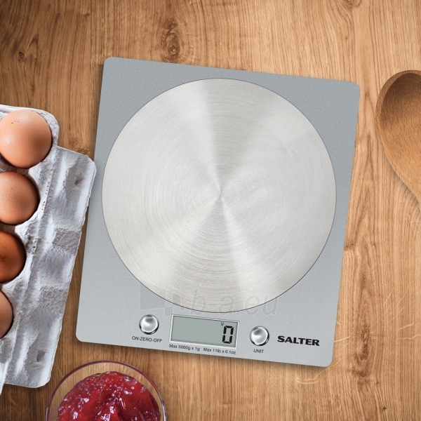 Svarstyklės Salter 1036 SVSSDR Disc Electronic Digital Kitchen Scales - Silver paveikslėlis 3 iš 4