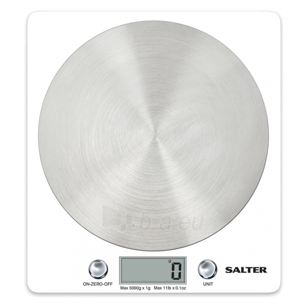 Svarstyklės Salter 1036 WHSSDR Disc Electronic Digital Kitchen Scales - White paveikslėlis 2 iš 4