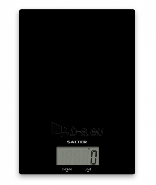Svarstyklės Salter 1170 BKDR Ultra Slim Glass Digital Kitchen Scale - Black paveikslėlis 2 iš 4