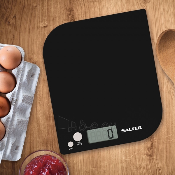Svarstyklės Salter 1177 BKWHDR Leaf Electronic Digital Kitchen Scale - Black paveikslėlis 3 iš 3