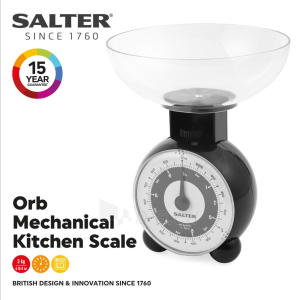 Svarstyklės Salter 139 BKFEU16 Orb Kitchen Scale Black paveikslėlis 2 iš 7