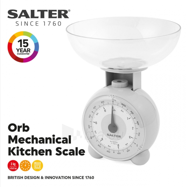Svarstyklės Salter 139 LGFEU16 Orb Kitchen Scale Grey paveikslėlis 2 iš 7