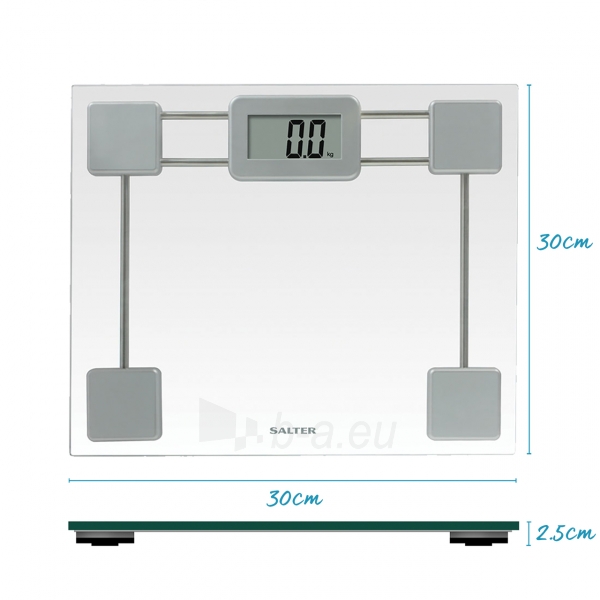 Svarstyklės Salter 9081 SV3R Toughened Glass Compact Electronic Bathroom Scale paveikslėlis 6 iš 7