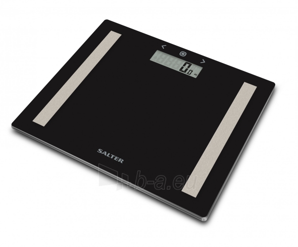 Svarstyklės Salter 9113 BK3R Compact Glass Analyser Bathroom Scales - Black paveikslėlis 1 iš 3