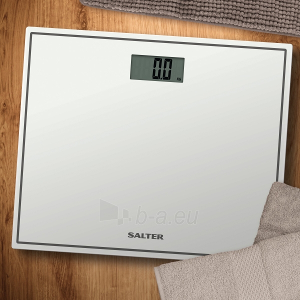 Svarstyklės Salter 9207 WH3R Compact Glass Electronic Bathroom Scale - White paveikslėlis 3 iš 3