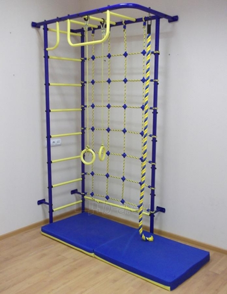 Švediška gimnastikos sienelė Pioner-8, mėlyna/geltona paveikslėlis 2 iš 3