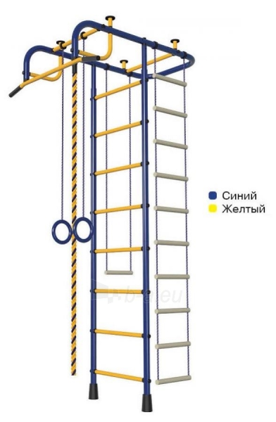 Švediška gimnastikos sienelė Pioner-A, mėlyna/geltona paveikslėlis 1 iš 5