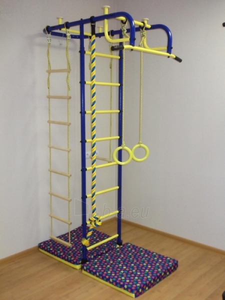 Švediška gimnastikos sienelė Pioner-A, mėlyna/geltona paveikslėlis 5 iš 5