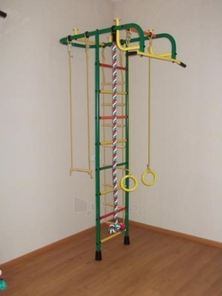 Švediška gimnastikos sienelė Pioner-A, žalia/geltona paveikslėlis 4 iš 5