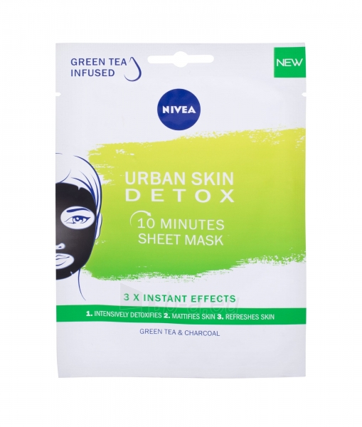 Šviesinanti mask Nivea Urban Skin Detox 10 Minutes Sheet 1 vnt paveikslėlis 1 iš 1