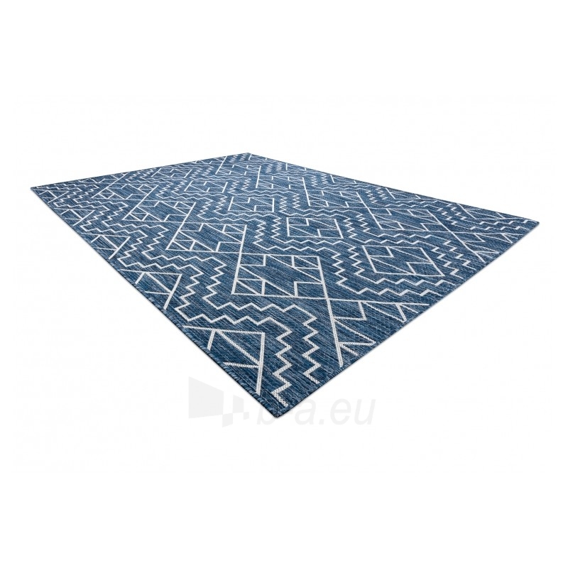 Tamsiai mėlynas raštuotas kilimas SION Geometry | 80x150 cm paveikslėlis 3 iš 16