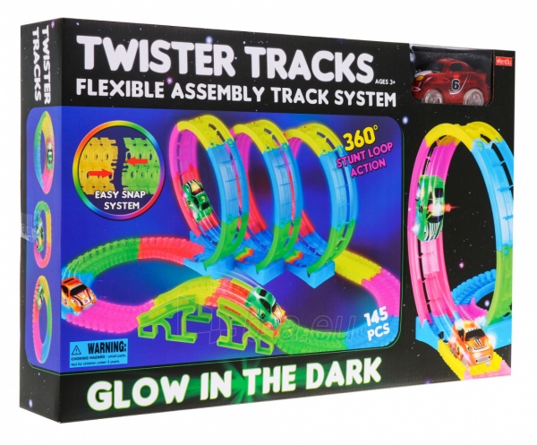 Tamsoje šviečianti trasa - Twister Tracks, 145 elementai paveikslėlis 2 iš 5