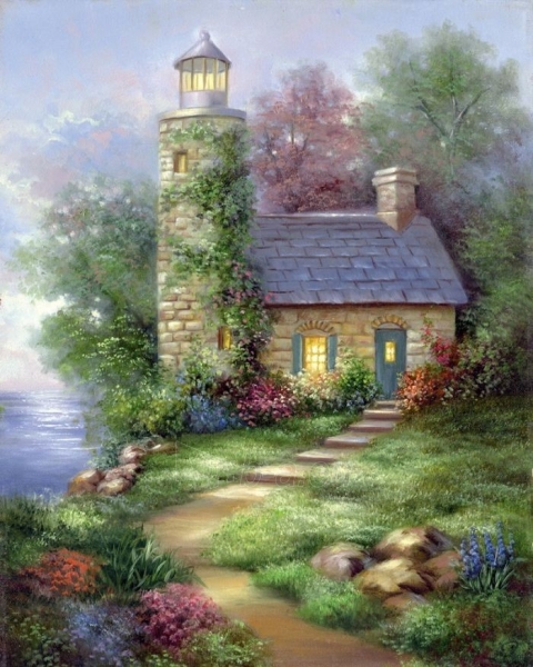Tapymo komplektas Royal & Langnickel Romantic Lighthouse paveikslėlis 2 iš 3