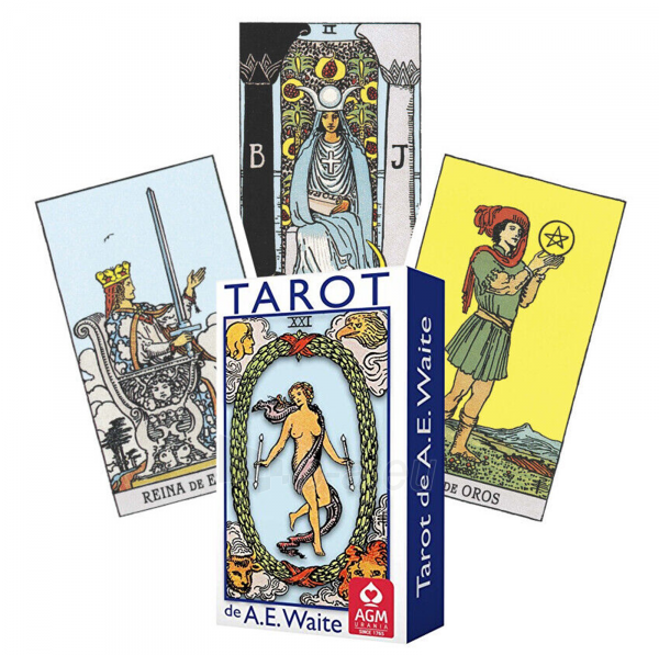 Taro kortos Tarot De Ae Waite Standard Blue Edition In Spanish AGM paveikslėlis 8 iš 8
