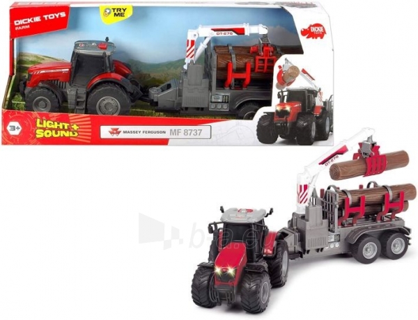 Traktorius Dickie Toys 203737003 Massey Ferguson with Friction Light, Sound and Trailer Battery 42 cm ТРАКТО paveikslėlis 1 iš 6