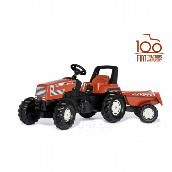 Traktorius Rolly Toys su pedalais ir priekaba Farmtrac Fiat Centenario paveikslėlis 11 iš 12