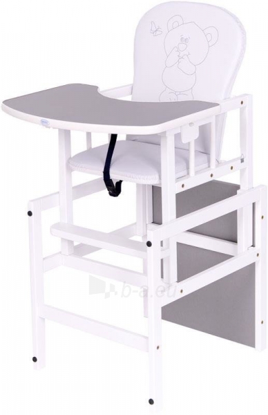 Transformuojama maitinimo kėdutė-stalas, 2in1, pilkai balta paveikslėlis 1 iš 7