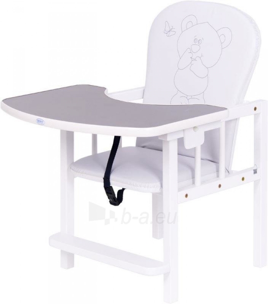 Transformuojama maitinimo kėdutė-stalas, 2in1, pilkai balta paveikslėlis 4 iš 7