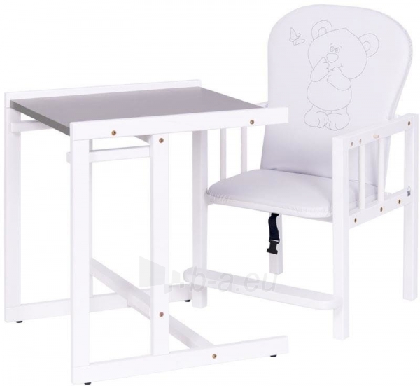 Transformuojama maitinimo kėdutė-stalas, 2in1, pilkai balta paveikslėlis 5 iš 7