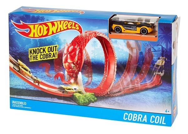 Hot Wheels automobilio trasa DWK95 / DWK94 Cobra Coil Track Set paveikslėlis 1 iš 6