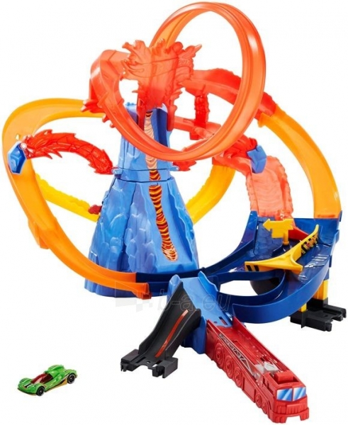 Trąsos rinkinys FTD61 Hot Wheels City Volcano Escape Connectable Play Set with Diecast and Mini Toy Car MATTEL paveikslėlis 2 iš 6