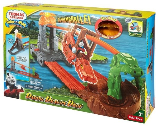 Traukinukas CDN09 Thomas & Friends Take-n-Play Daring Dragon Drop paveikslėlis 1 iš 6