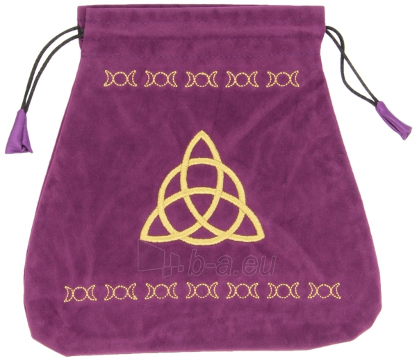 Triple Goddess velvetinis violetinis maišelis kortoms paveikslėlis 1 iš 3
