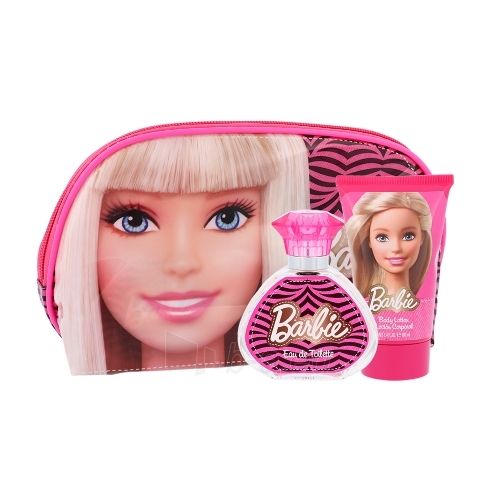 Tualetinis vanduo Barbie Barbie EDT 50 ml + body lotion 100 ml + cosmetic bag (Rinkinys ) paveikslėlis 1 iš 1