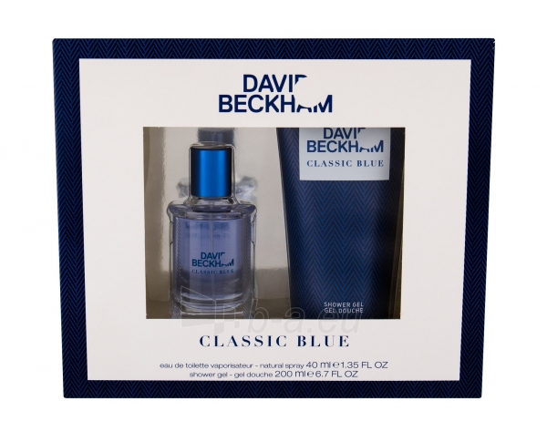 Tualetes ūdens David Beckham Classic Blue EDT 40ml + 200ml shower gel (Rinkinys) paveikslėlis 1 iš 1