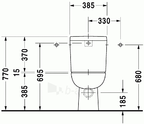 Tualete Duravit D-Code, horizontals, pajungimas šone paveikslėlis 4 iš 5