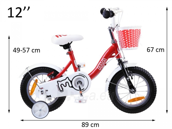 Vaikiškas dviratis "Royal Baby Girls Chipmunk MM 12", raudonas paveikslėlis 8 iš 13
