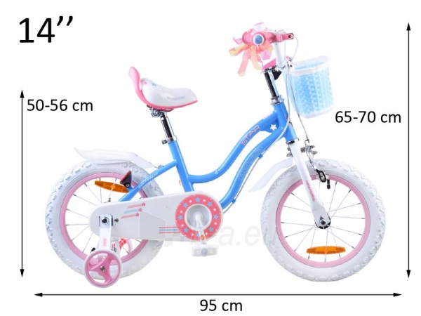 Vaikiškas dviratis Royal Baby Star Girl, mėlynas paveikslėlis 2 iš 13