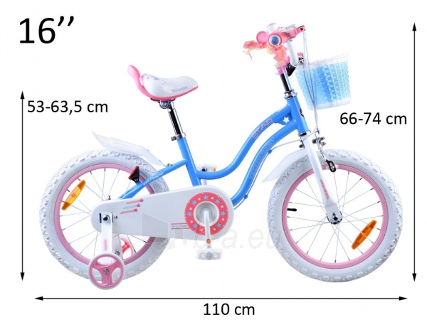 Vaikiškas dviratis Royal Baby Star Girl 16, mėlynas paveikslėlis 12 iš 21