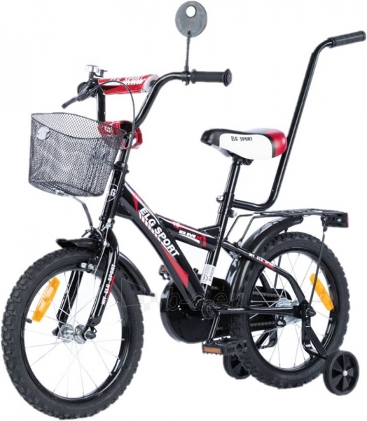 Vaikiškas dviratis BMX 12", juodas-raudonas paveikslėlis 1 iš 6