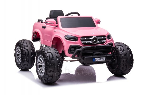 Vaikiškas vienvietis elektromobilis Mercedes DK-MT950 MP4, šviesiai rožinis paveikslėlis 1 iš 10