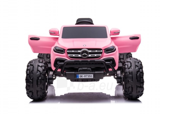 Vaikiškas vienvietis elektromobilis Mercedes DK-MT950 MP4, šviesiai rožinis paveikslėlis 2 iš 10